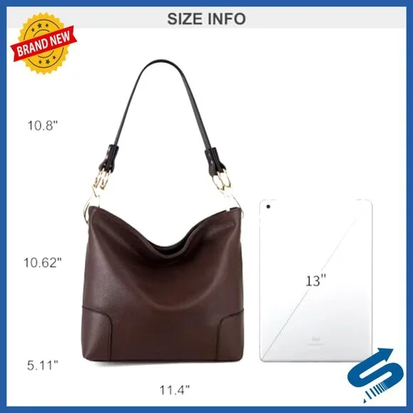 Medium Hobo Bag Top Handle Satchel Shoulder Purse Bucket Handbag - Picture 4 of 7